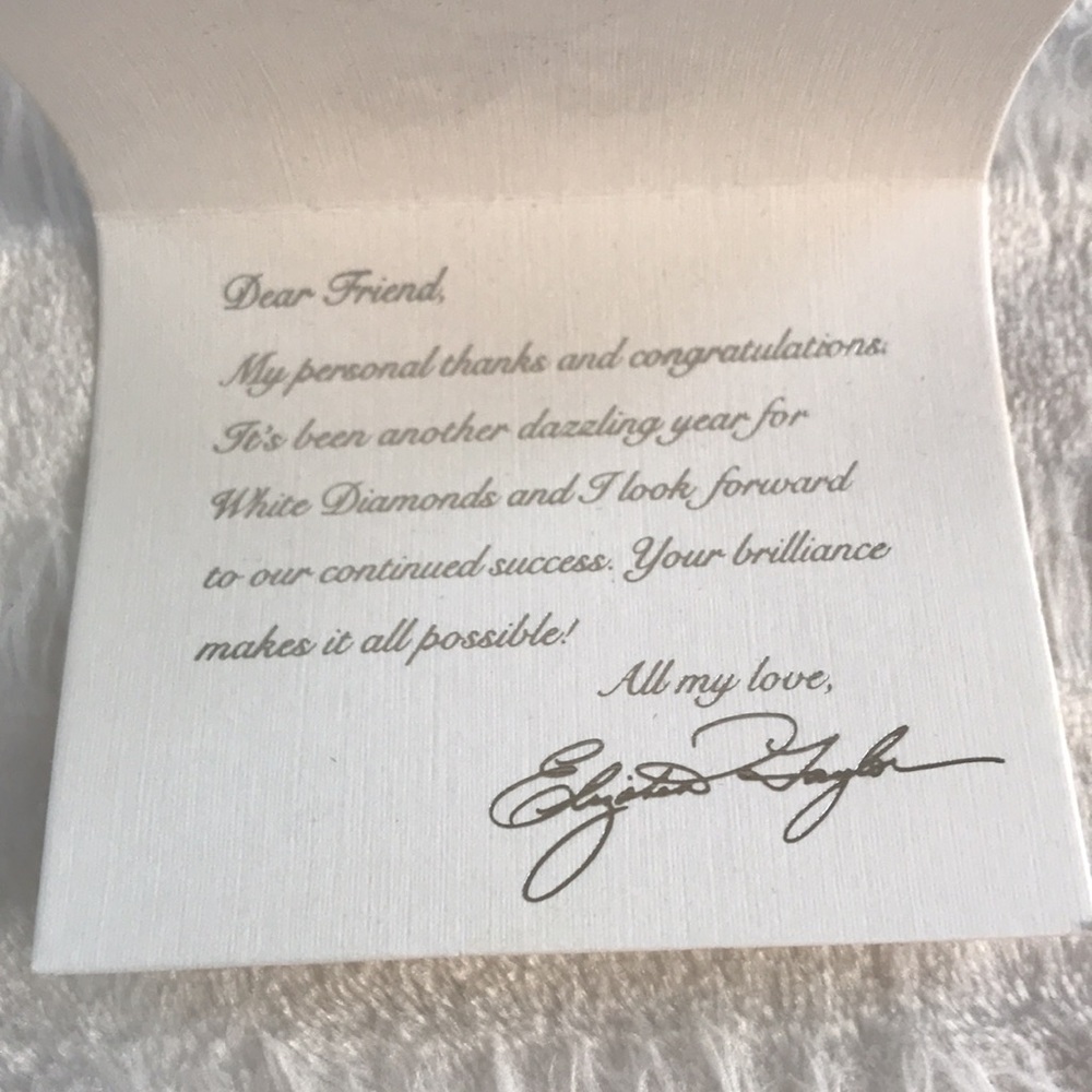 ❗️LAST CHANCE- Vintage ELIZABETH TAYLOR White Diamonds Watch & Earrings Gift Set - Picture 9 of 11